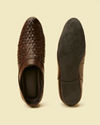 alt message - Manyavar Men Dark Brown Loafer Style Shoes image number 4